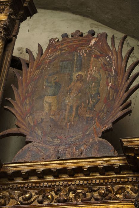tableau (panneau peint) : Flagellation (la) - © Ministère de la Culture (France), Centre de conservation et de restauration du patrimoine des Pyrénées-Orientales – Tous droits réservés