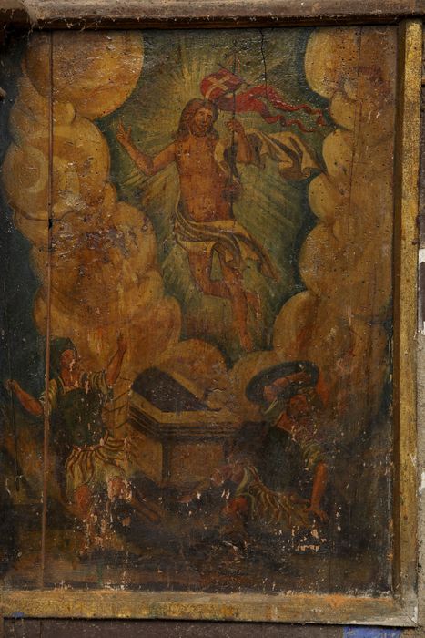 tableau (panneau peint) : Résurrection du Christ (la) - © Ministère de la Culture (France), Centre de conservation et de restauration du patrimoine des Pyrénées-Orientales – Tous droits réservés