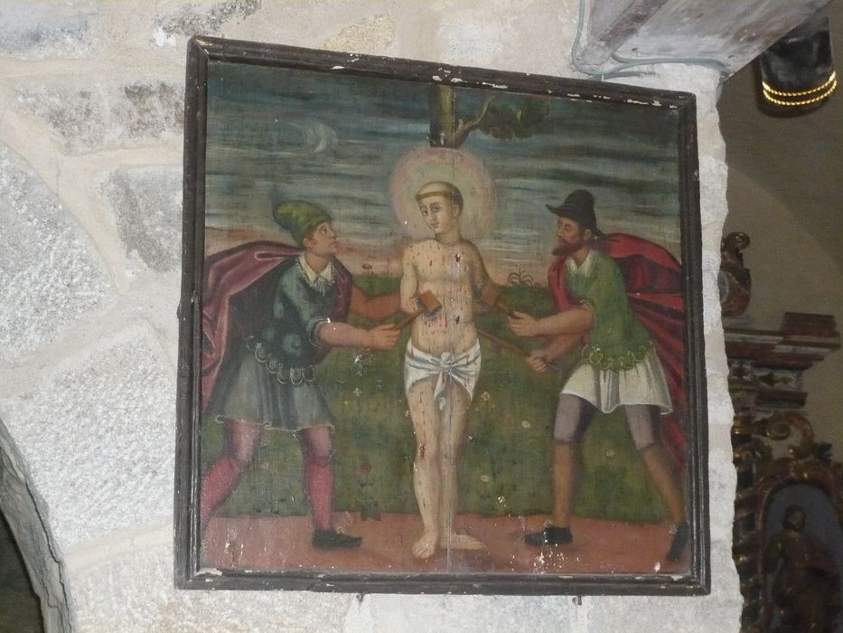 tableau : Saint Vincent torturé avec des peignes de fer