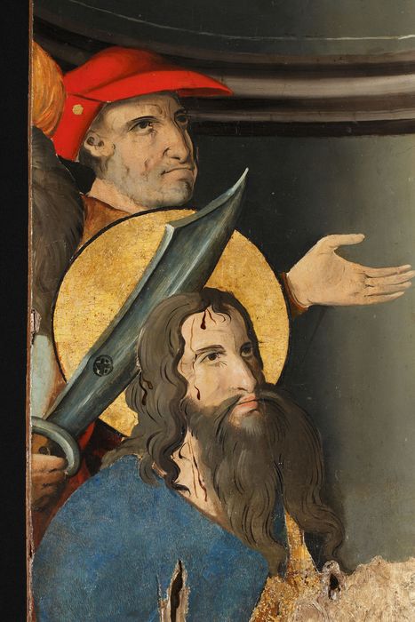 tableau (panneau peint) : Martyre de saint Thomas, détail