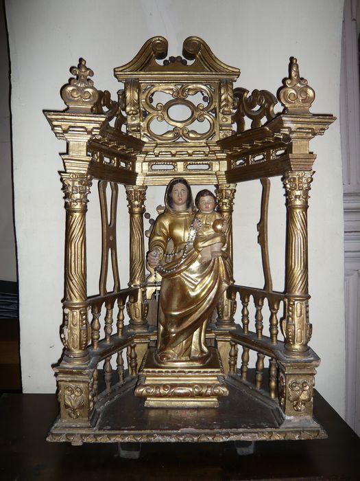 Dais de procession et statue de la Vierge (cadireta)