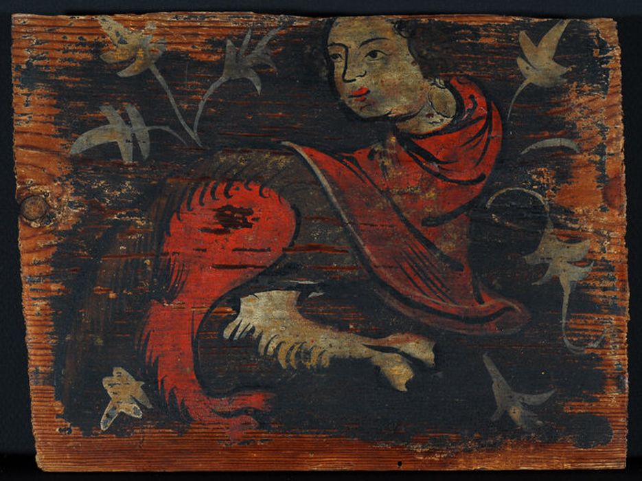 fragment de closoirs de plafond peint - © Ministère de la Culture (France), Centre de conservation et de restauration du patrimoine des Pyrénées-Orientales – Tous droits réservés