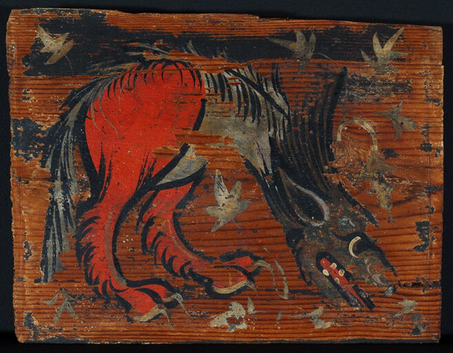 fragment de closoirs de plafond peint - © Ministère de la Culture (France), Centre de conservation et de restauration du patrimoine des Pyrénées-Orientales – Tous droits réservés