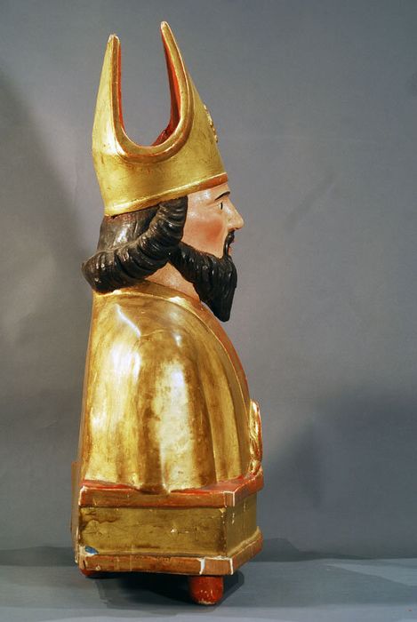 buste-reliquaire de saint Blaise, profil droit - © Ministère de la Culture (France), Centre de conservation et de restauration du patrimoine des Pyrénées-Orientales – Tous droits réservés
