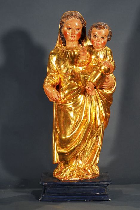 statue (statuette) de procession : Vierge à l'Enfant - © Ministère de la Culture (France), Centre de conservation et de restauration du patrimoine des Pyrénées-Orientales – Tous droits réservés