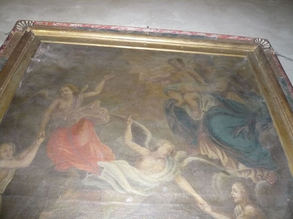 tableau : Les Âmes du Purgatoire, vue partielle - © Ministère de la Culture (France), Centre de conservation et de restauration du patrimoine des Pyrénées-Orientales – Tous droits réservés