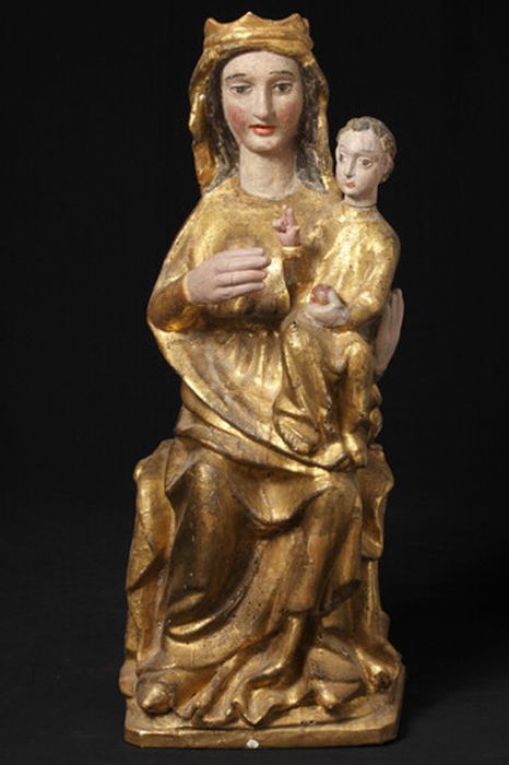 statue (statuette) : Vierge à l'enfant assise