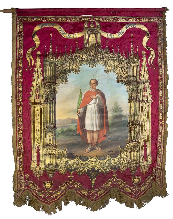 bannière de procession : Saint Pancrace - © Ministère de la Culture (France), Conservation des antiquités et des objets d’art du Rhône – Tous droits réservés