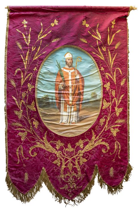 bannière de procession : Saint André et Evêque - © Ministère de la Culture (France), Conservation des antiquités et des objets d’art du Rhône – Tous droits réservés 