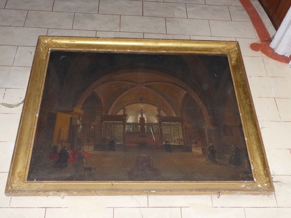 tableau : Intérieur d'église - ©  Ministère de la Culture (France), Conservation des antiquités et des objets d’art de la Sarthe - Tous droits réservés