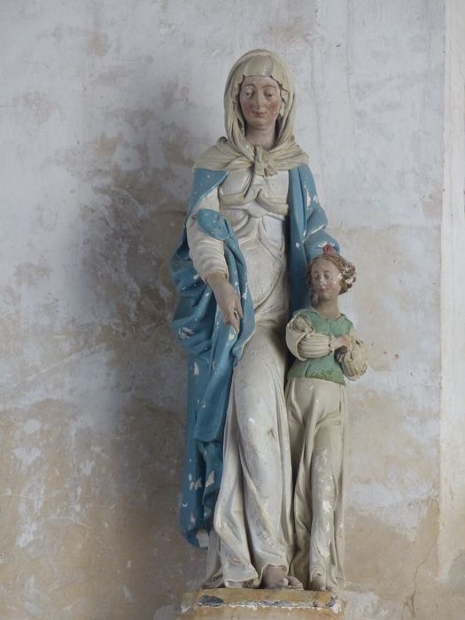 groupe sculpté : Education de la Vierge - © Ministère de la Culture (France), Conservation des antiquités et des objets d’art de la Sarthe - Tous droits réservés
