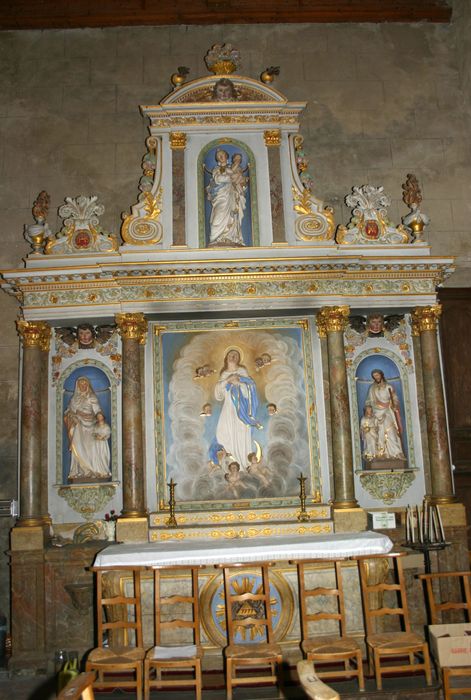 autel et retable secondaire - © Ministère de la Culture (France), Conservation des antiquités et des objets d’art de la Sarthe - Tous droits réservés
