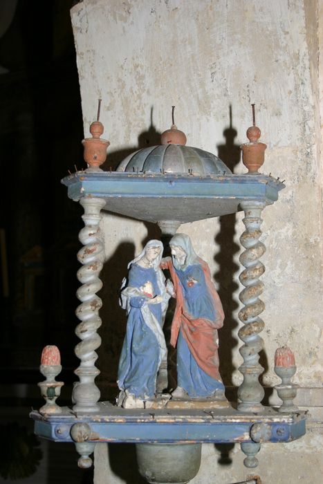 Bâton de procession et ses deux statues (statuettes) : Visitation