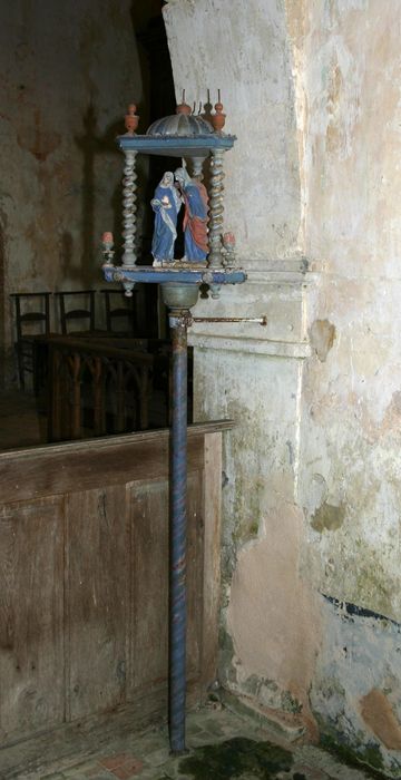 bâton de procession et ses deux statues (statuettes) : Visitation