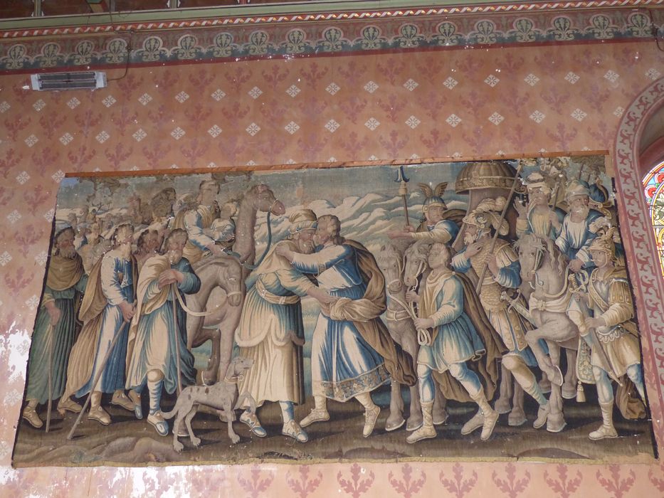 pièce murale : Rencontre d'Esaü et de Jacob - © Ministère de la Culture (France), Conservation des antiquités et des objets d’art de la Sarthe - Tous droits réservés