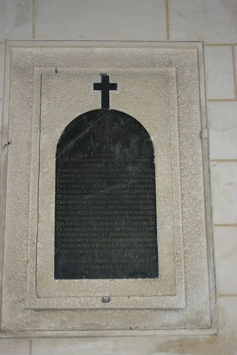 Plaque funéraire (épitaphe) de Jean de la Mothe