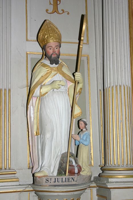 Groupe sculpté : Saint Julien et le miracle de la fontaine