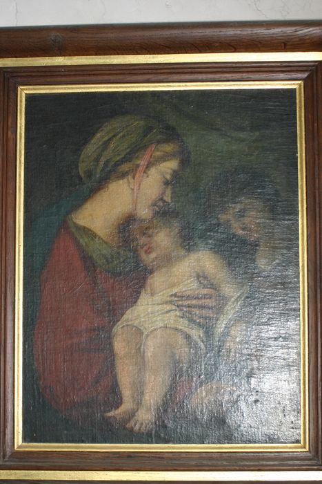 Tableau : Vierge à l'Enfant accompagnée d'un ange