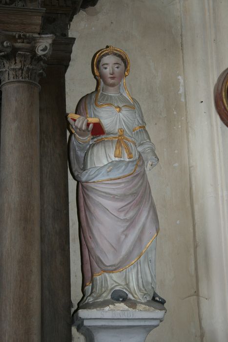 statue : Sainte Barbe - ©  Ministère de la Culture (France), Conservation des antiquités et des objets d’art de la Sarthe - Tous droits réservés