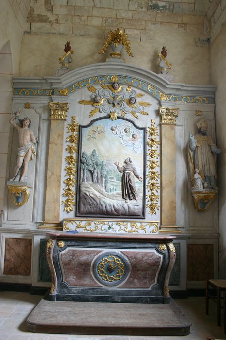 retable, haut-relief : Saint François recevant les stigmates