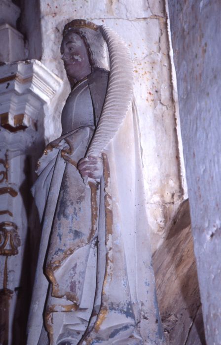 statue : Sainte martyre non identifiée - ©  Ministère de la Culture (France), Conservation des antiquités et des objets d’art de la Sarthe - Tous droits réservés