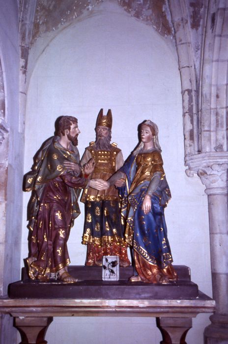 groupe sculpté : Mariage de la Vierge - © Ministère de la Culture (France), Conservation des antiquités et des objets d’art de la Sarthe - Tous droits réservés