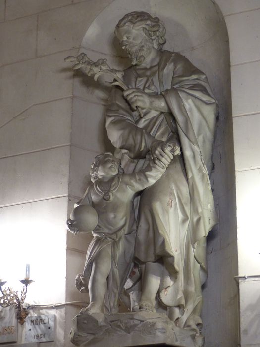 Groupe sculpté : Saint Joseph et l'Enfant Jésus