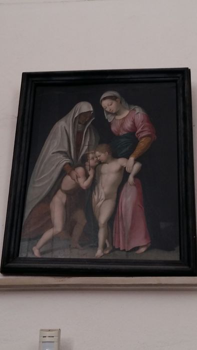 tableau (panneau peint) : Vierge à l'Enfant, sainte Elisabeth et saint Jean-Baptiste - ©  Ministère de la Culture (France), Conservation des antiquités et des objets d’art de la Sarthe - Tous droits réservés