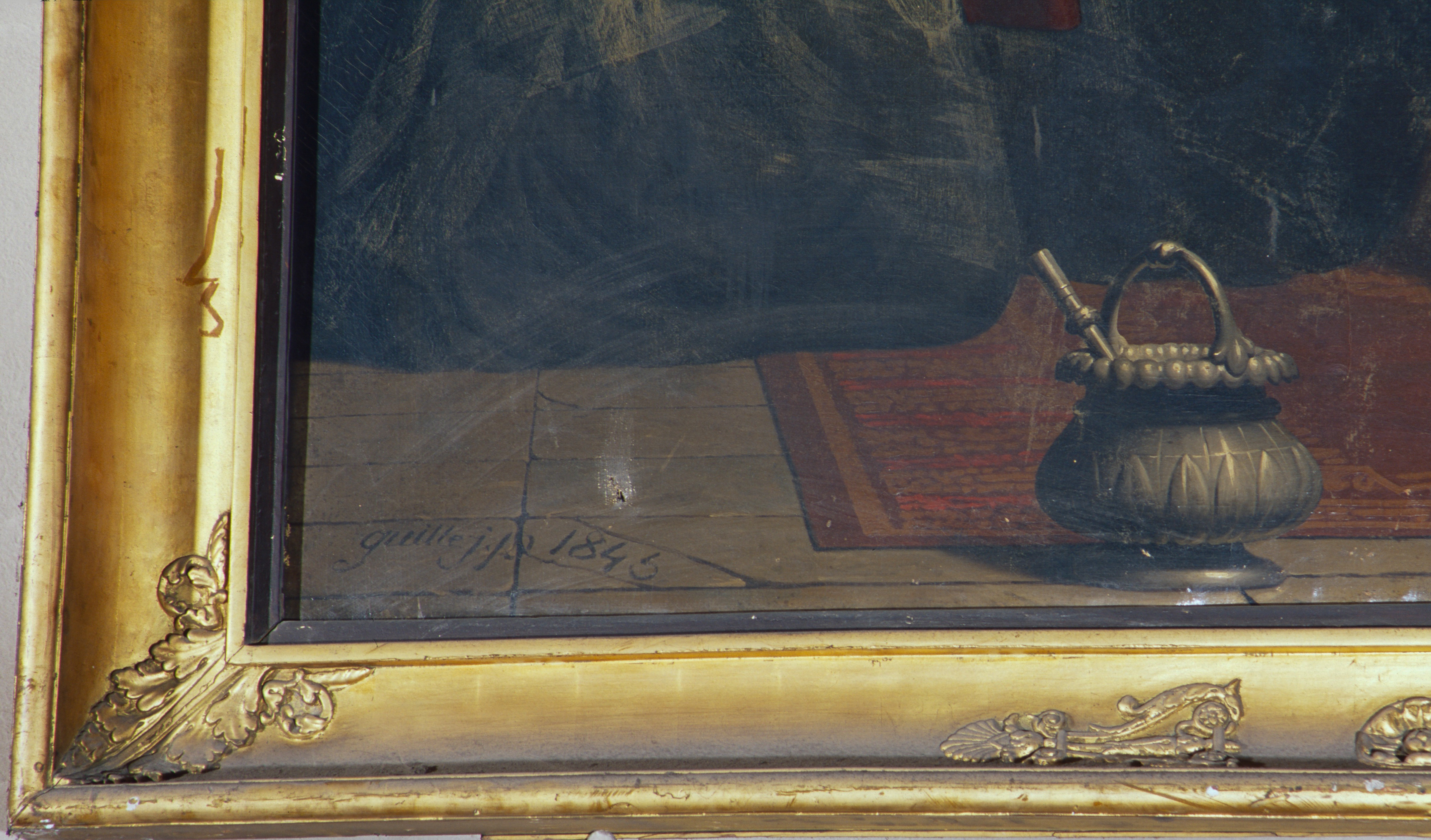 tableau : Saint François de Sales et deux Visitandines agenouillées,  détail