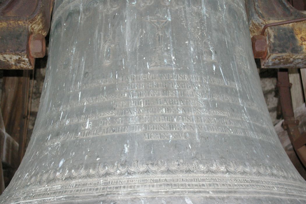 cloche (bourdon), détail de l’inscription - © Ministère de la Culture (France), Conservation des antiquités et des objets d’art de Haute-Savoie – Tous droits réservés 