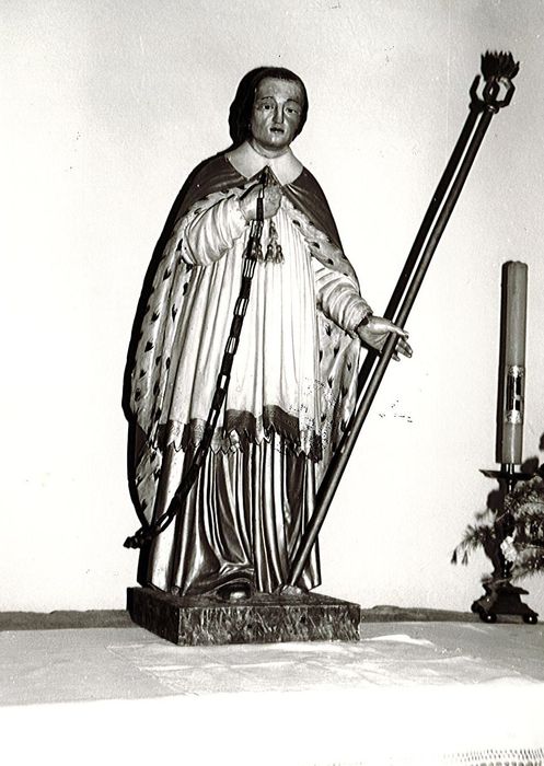 statue : Saint Bernard de Menthon - © Ministère de la Culture (France), Conservation des antiquités et des objets d’art de Haute-Savoie – Tous droits réservés 
