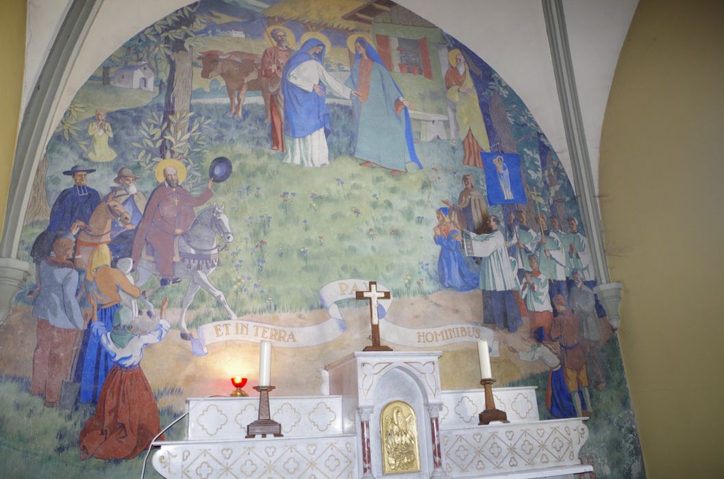 peinture monumentale (peintures murales) du choeur : Visitation, Saint François de Sales