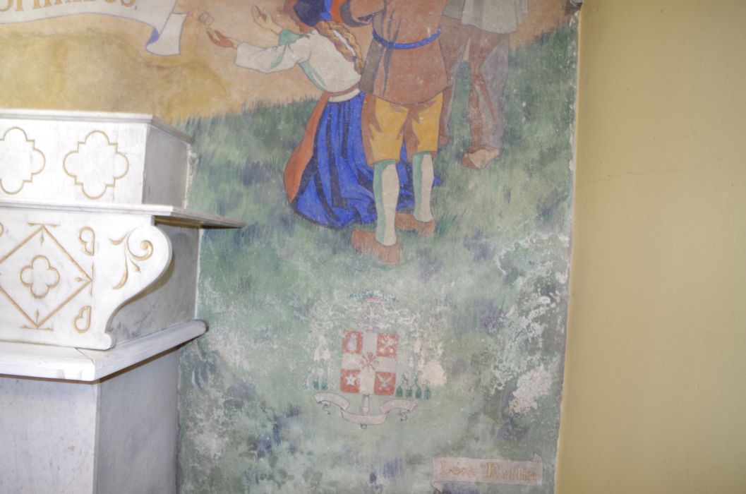 peinture monumentale (peintures murales) du choeur : Visitation, Saint François de Sales, détail