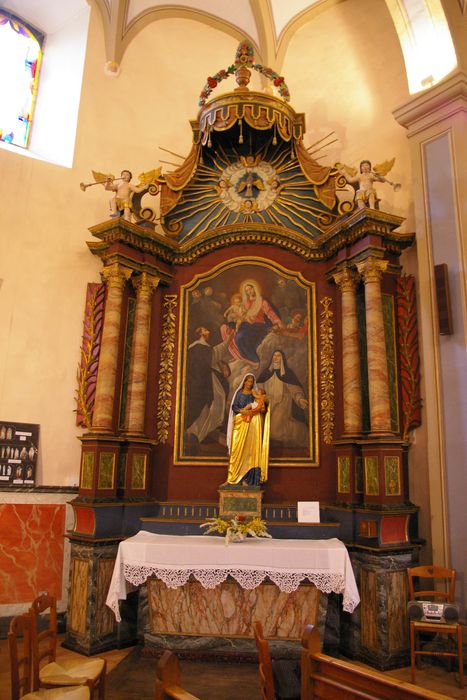 retable de l'autel du Rosaire, tableau : Remise du rosaire