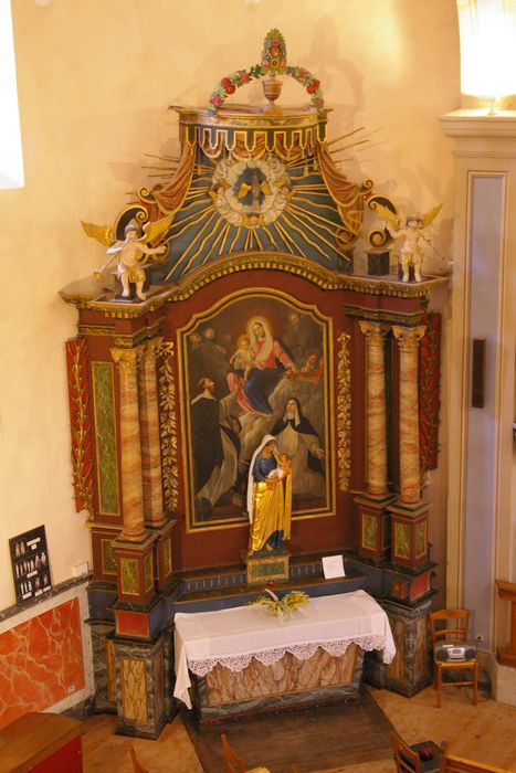 retable de l'autel du Rosaire, tableau : Remise du rosaire