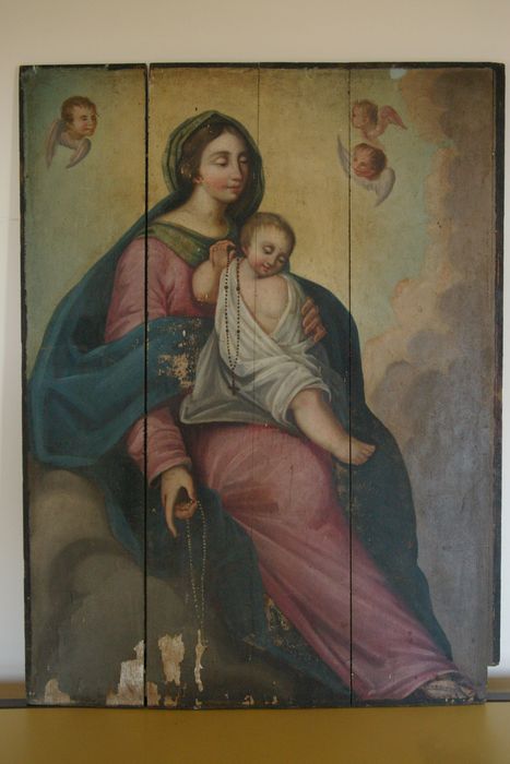 tableau : Vierge du rosaire - © Ministère de la Culture (France), Conservation des antiquités et des objets d’art de Haute-Savoie – Tous droits réservés 