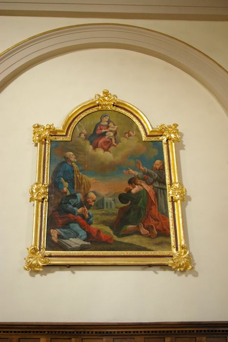 tableau : Apparition de la Vierge à quatre saints - © Ministère de la Culture (France), Conservation des antiquités et des objets d’art de Haute-Savoie – Tous droits réservés