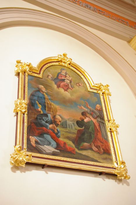 tableau : Apparition de la Vierge à quatre saints - © Ministère de la Culture (France), Conservation des antiquités et des objets d’art de Haute-Savoie – Tous droits réservés 