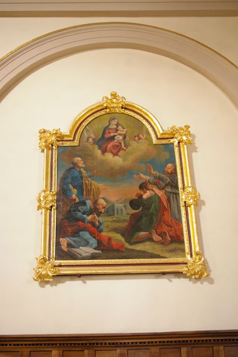 tableau : Apparition de la Vierge à quatre saints - © Ministère de la Culture (France), Conservation des antiquités et des objets d’art de Haute-Savoie – Tous droits réservés 