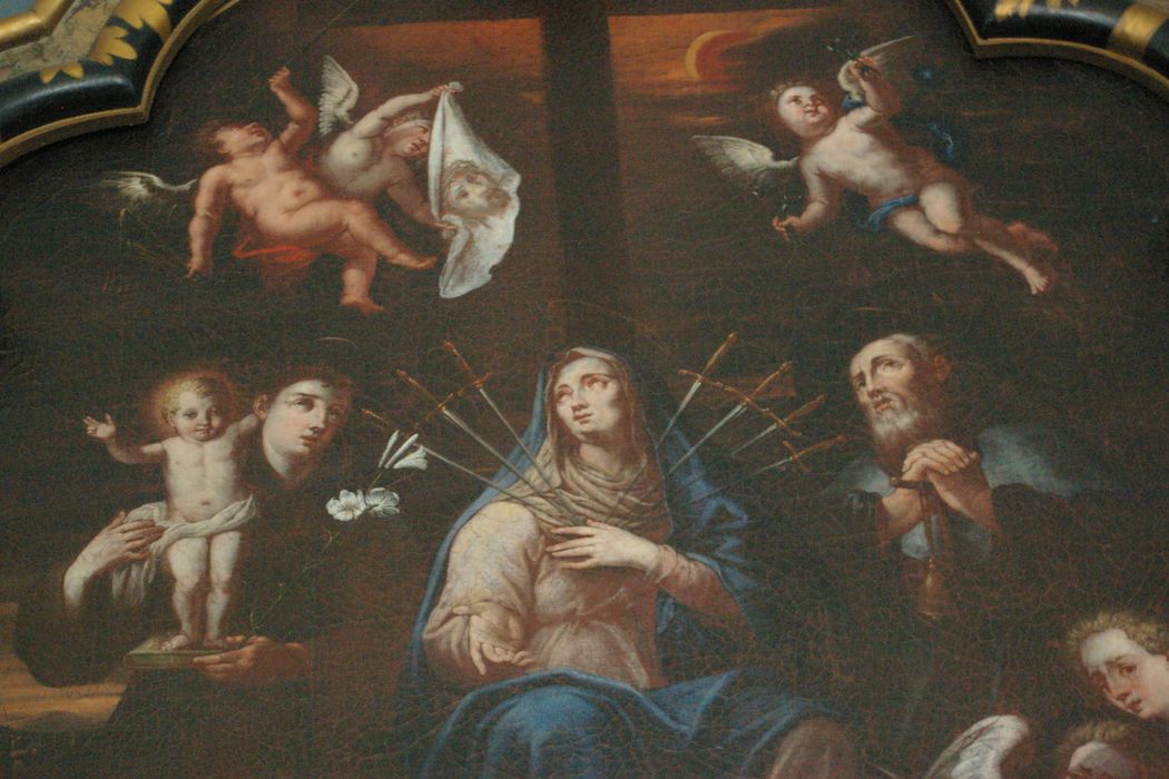 tableau du retable de Notre-Dame-des-Sept-Douleurs, vue partielle