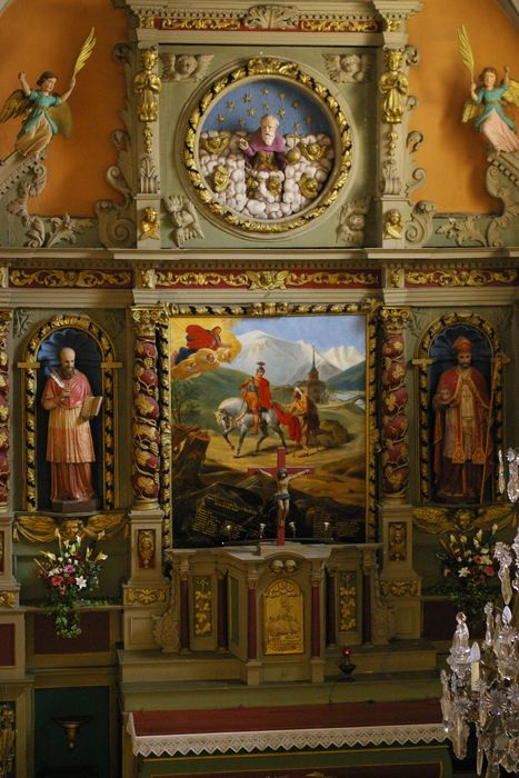 autel (maître-autel), retable, tableau : Saint Martin - © Ministère de la Culture (France), Conservation des antiquités et des objets d’art de Haute-Savoie – Tous droits réservés