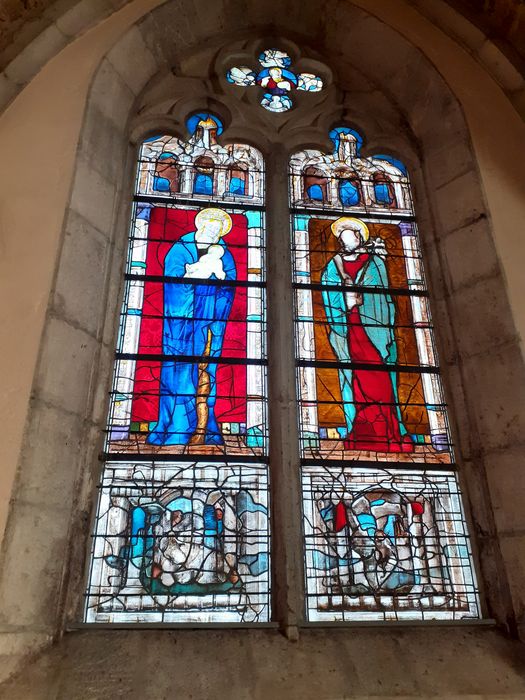 verrière : Vierge (la), saint non identifié