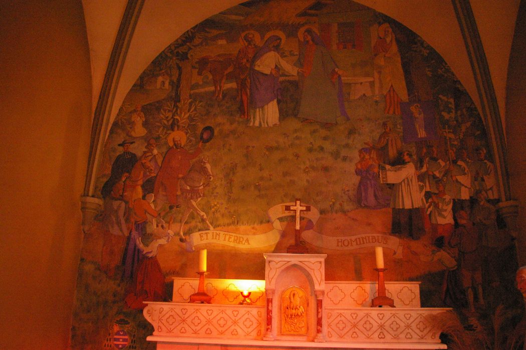 peinture monumentale (peintures murales) du choeur : Visitation, Saint François de Sales