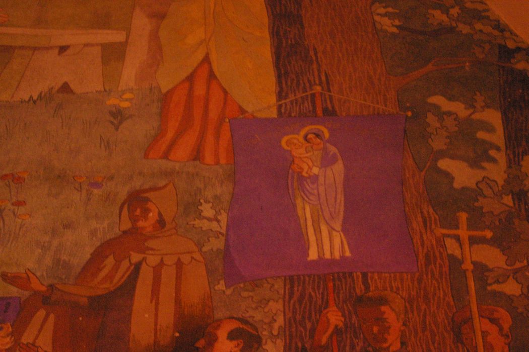 peinture monumentale (peintures murales) du choeur : Visitation, Saint François de Sales, détail