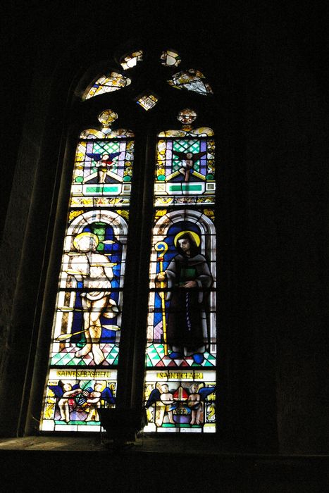 verrière du choeur : Saint Sébastien, saint Clair
