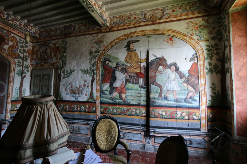 peintures monumentales : Scènes de Don Quichotte et Sancho Pansa, vue partielle