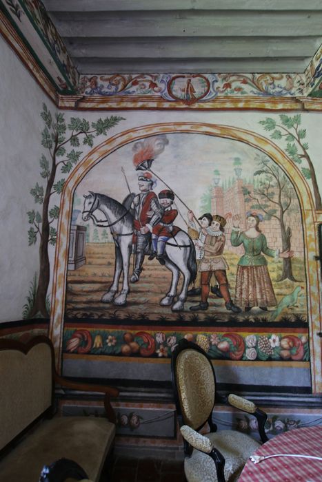 peintures monumentales : Scènes de Don Quichotte et Sancho Pansa, vue partielle