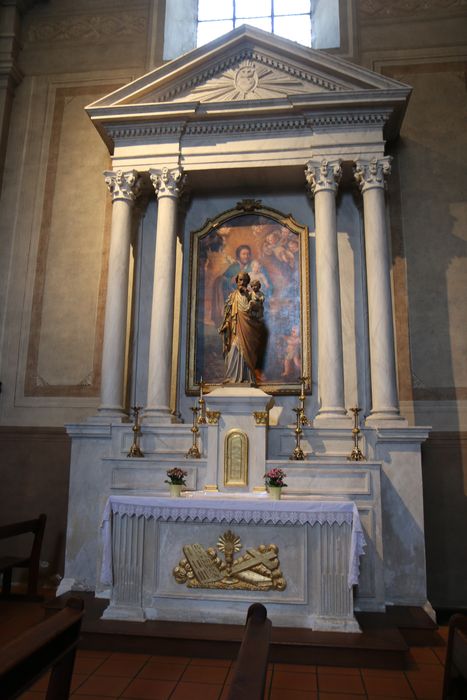 autel, retable du Sacré-Coeur, tableau : Saint Joseph et l’Enfant
