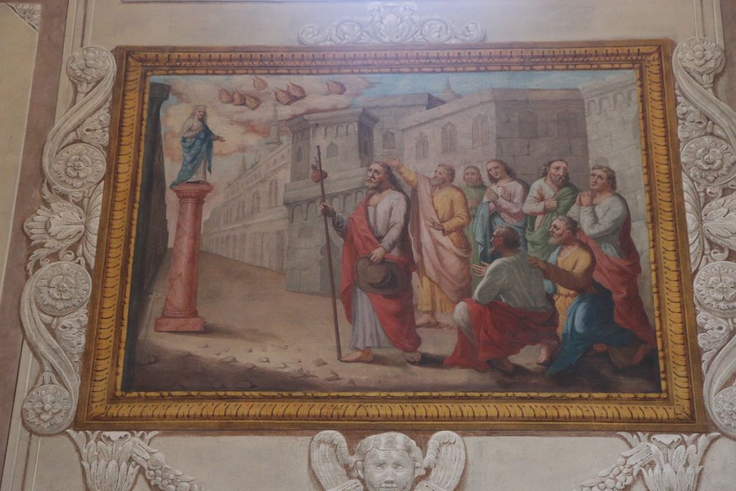 peinture monumentale : Vierge apparaît sur une colonne à saint Jacques (la)