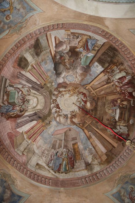 peinture monumentale de la coupole : Annonciation, Visitation, Adoration des bergers, Circoncision